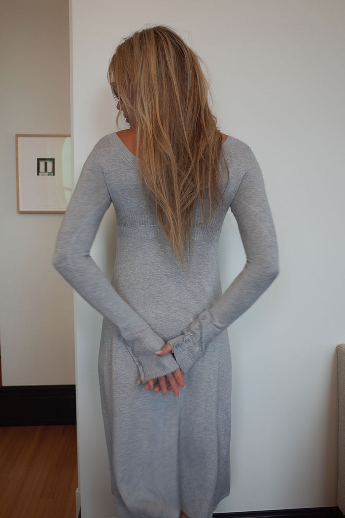 Jewel Knit Midi Cardigan Heather Grey