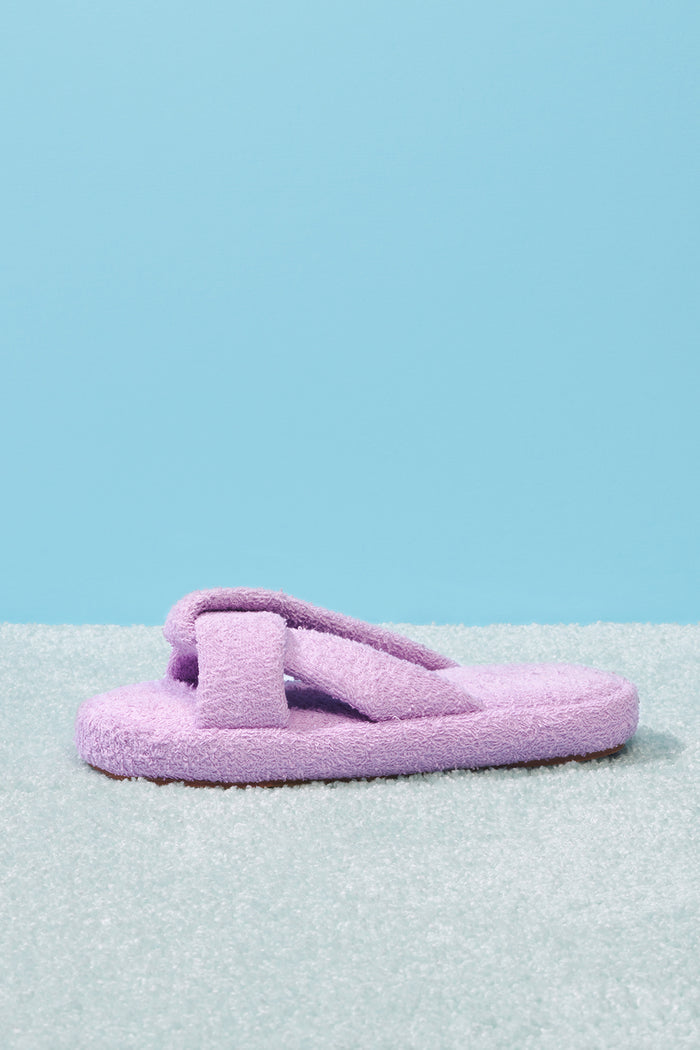Juna Lilac Terry Slide Sandals