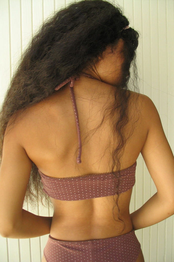 Jupiter Terry Bandeau Bikini Top Chocolate