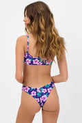Katarina Shine Cheeky Bikini Bottom Purple Hibiscus