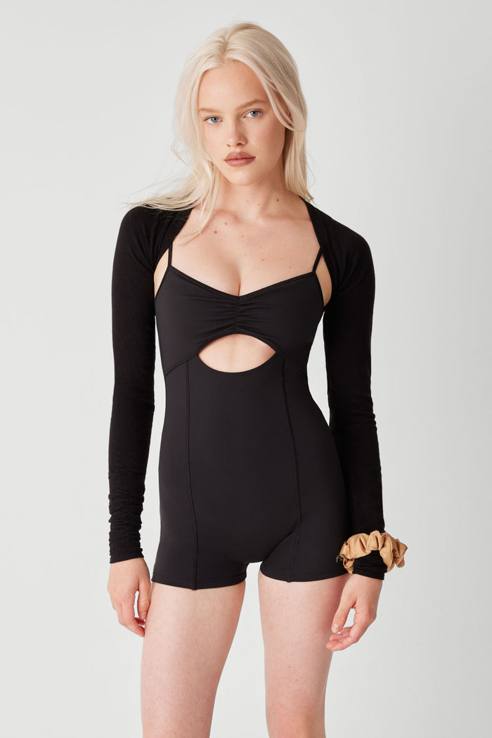 Kate Cloud Knit Shrug Top Black
