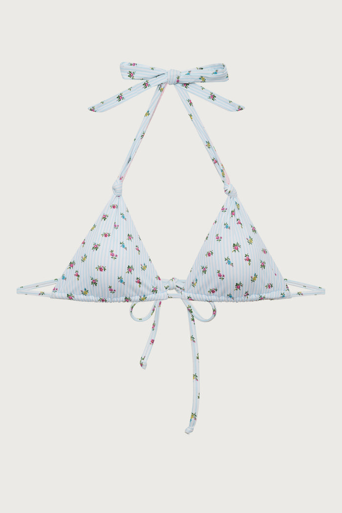 Kealy reversible triangle bikini top cozy stripe