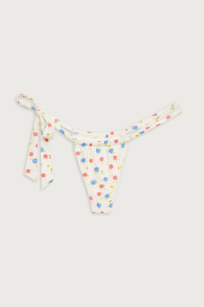Kealy tie side cheeky bikini bottom water blossom
