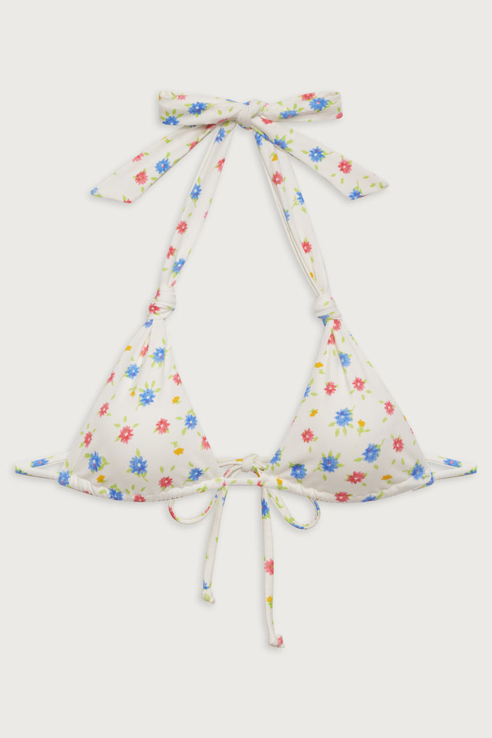 Kealy triangle halter bikini top water blossom