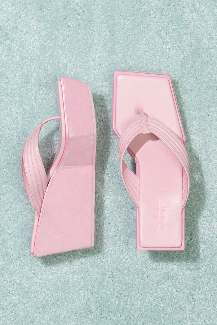 LA Girl Platform Baby Pink Flip Flop