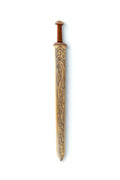 Large Wood Replica Viking Sword with Norse Motif