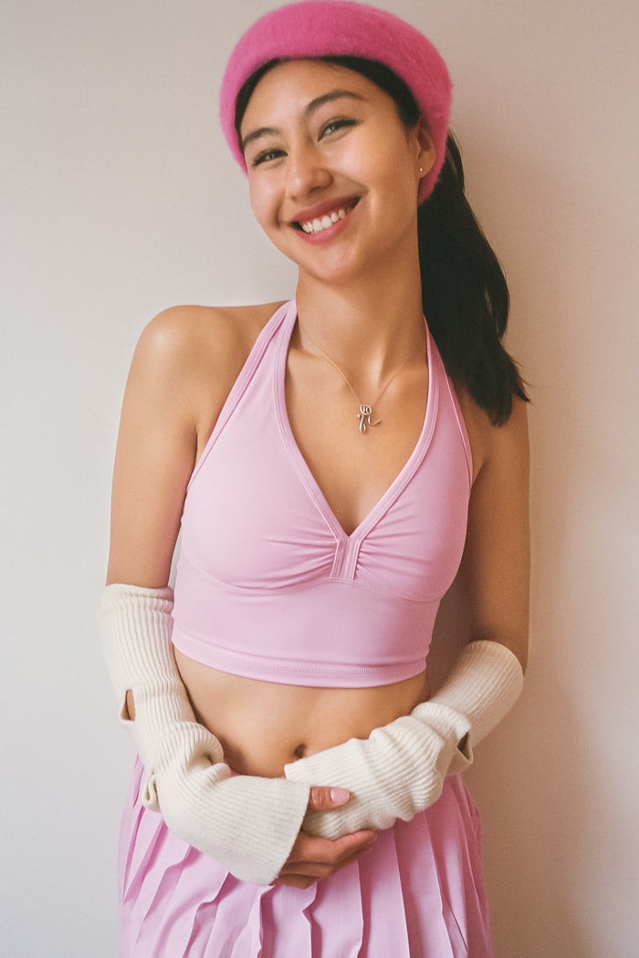 Lively Halter Sports Bra Baby Pink