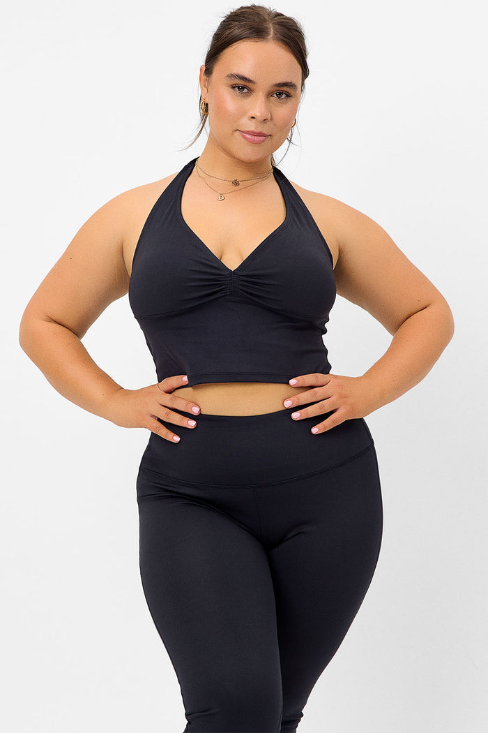 Lively Black Halter Sports Bra Extended