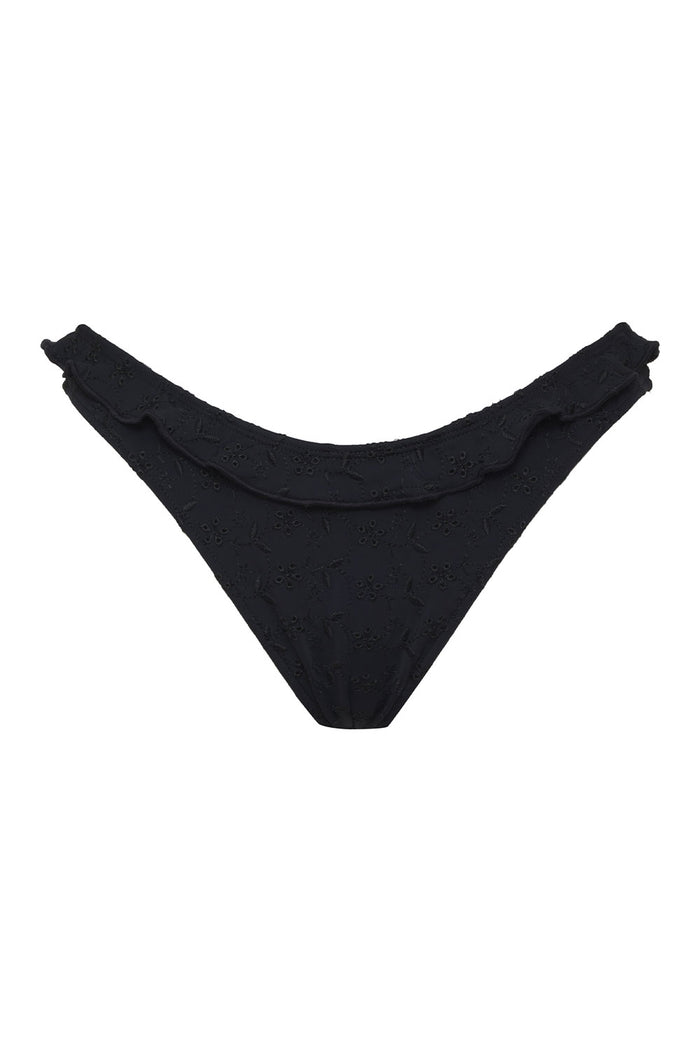 Lucia Eyelet Cheeky Bikini Bottom Black