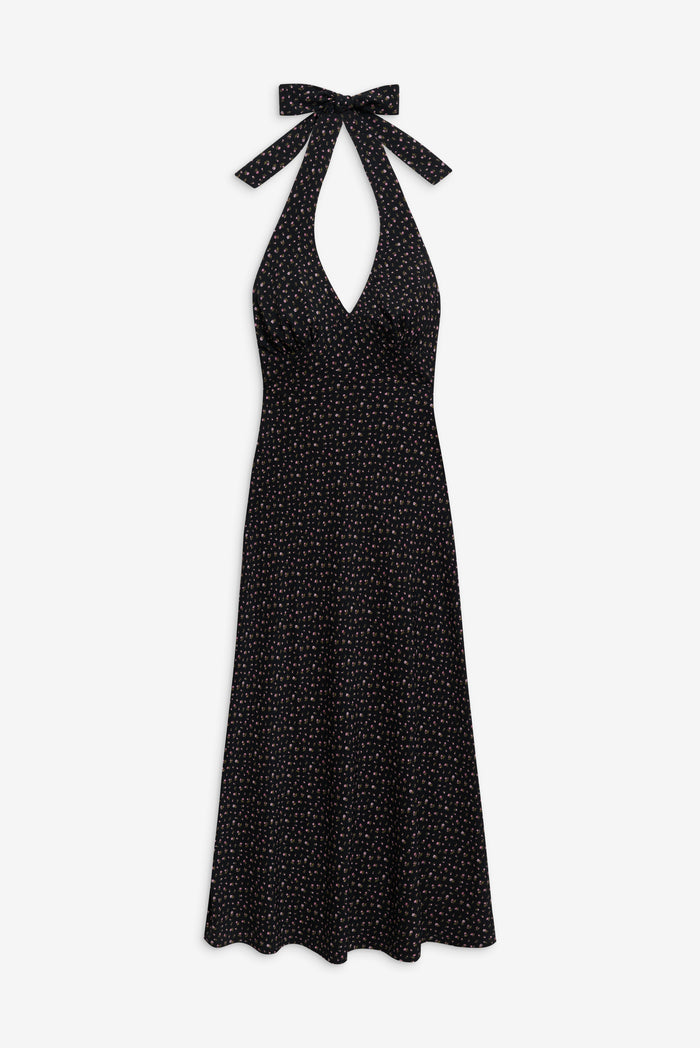 Madeleine Crepe Dress Midnight Flower Print
