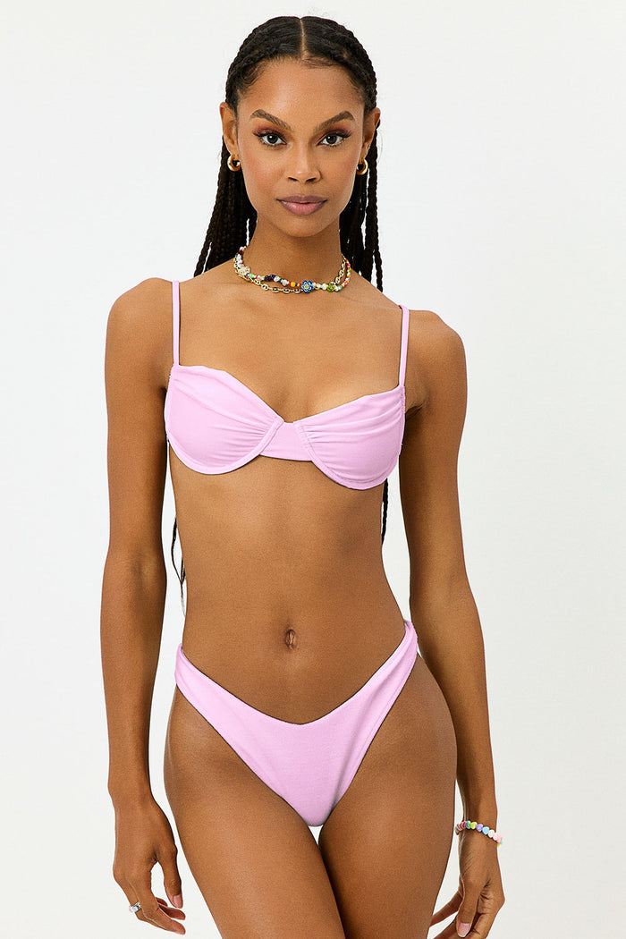 Maggie Shine Azalea Pink Underwire Bikini Top