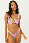 Maggie Pink Daisy Terry Underwire Bikini Top