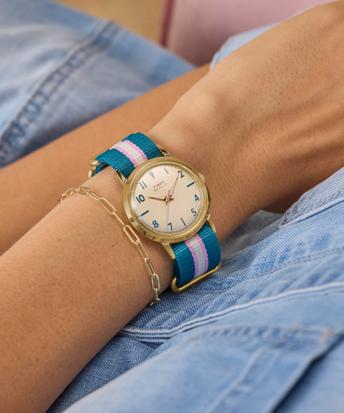 TW2Y49900 Marlin® 34mm Fabric Strap Watch Primary Wrist Image