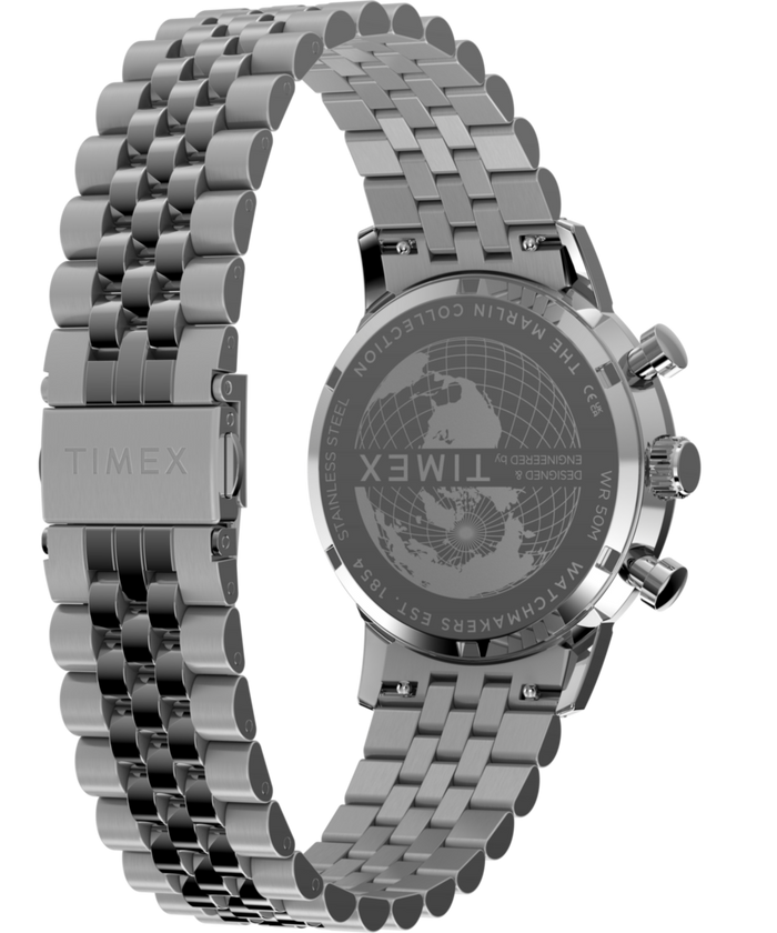 TW2Y66500 Marlin® Chronograph Tachymeter 40mm Stainless Steel Bracelet Watch  Caseback with Attachment Image