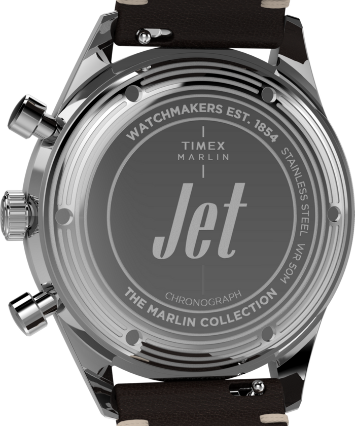 TW2Y24700 Marlin® Jet Quartz Chronograph 40mm Leather Strap Watch Caseback Image