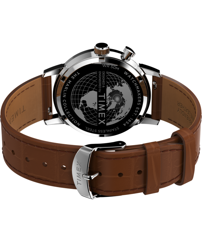 TW2W51000 Marlin® Moon Phase 40mm Leather Strap Watch Caseback with Attachment Image