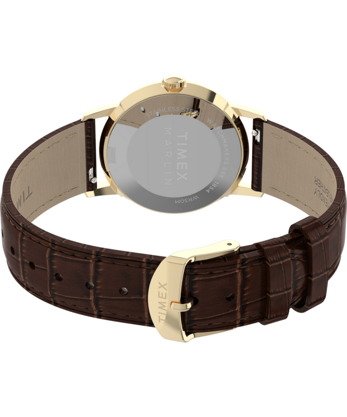 TW2Y37800 Marlin® Quartz 34mm Leather Strap Watch Caseback with Attachment Image