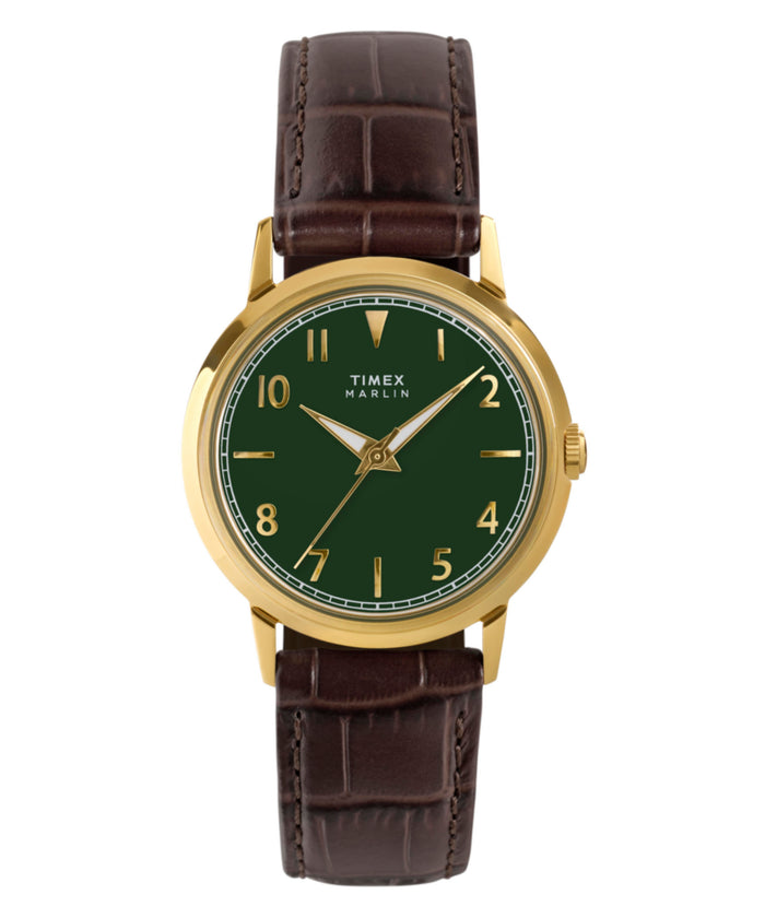 TW2Y37800 Marlin® Quartz 34mm Leather Strap Watch Indiglo On