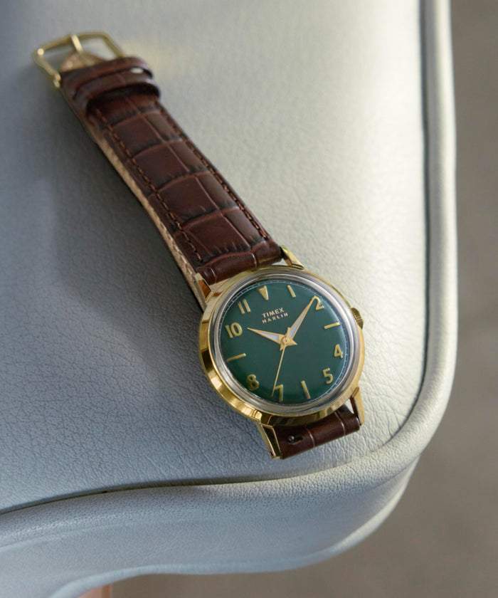TW2Y37800 Marlin® Quartz 34mm Leather Strap Watch Campaign Key Silhouettes (Beauty shots) Image