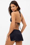 Marty Black Full Coverage Bikini Skirt Bottom
