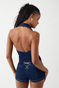 Mary denim mini short blue denim