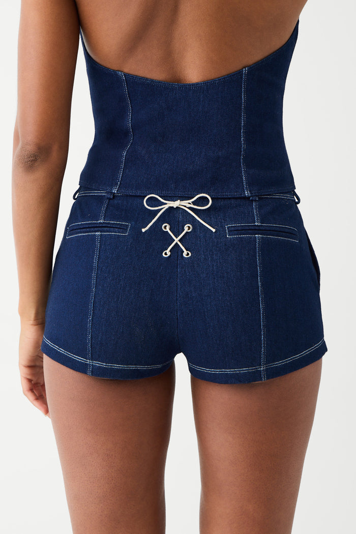 Mary denim mini short blue denim