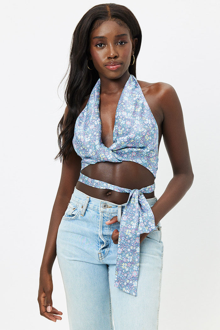 Matilda Springtime Silk Wrap Top
