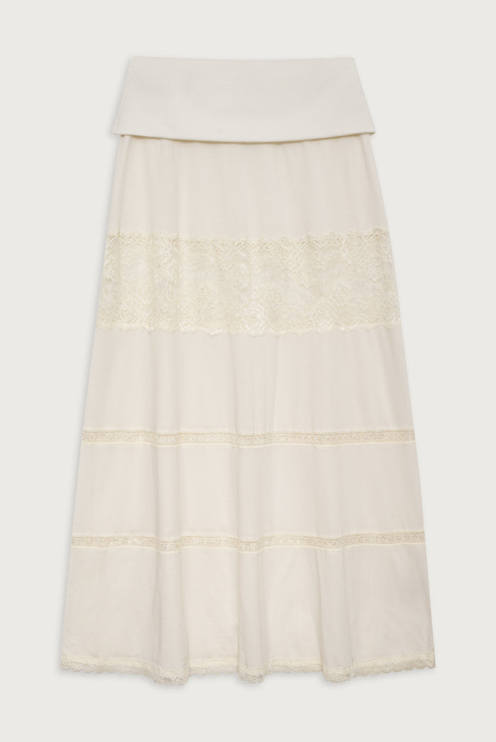 Memphis Lace Maxi Skirt - Porcelain
