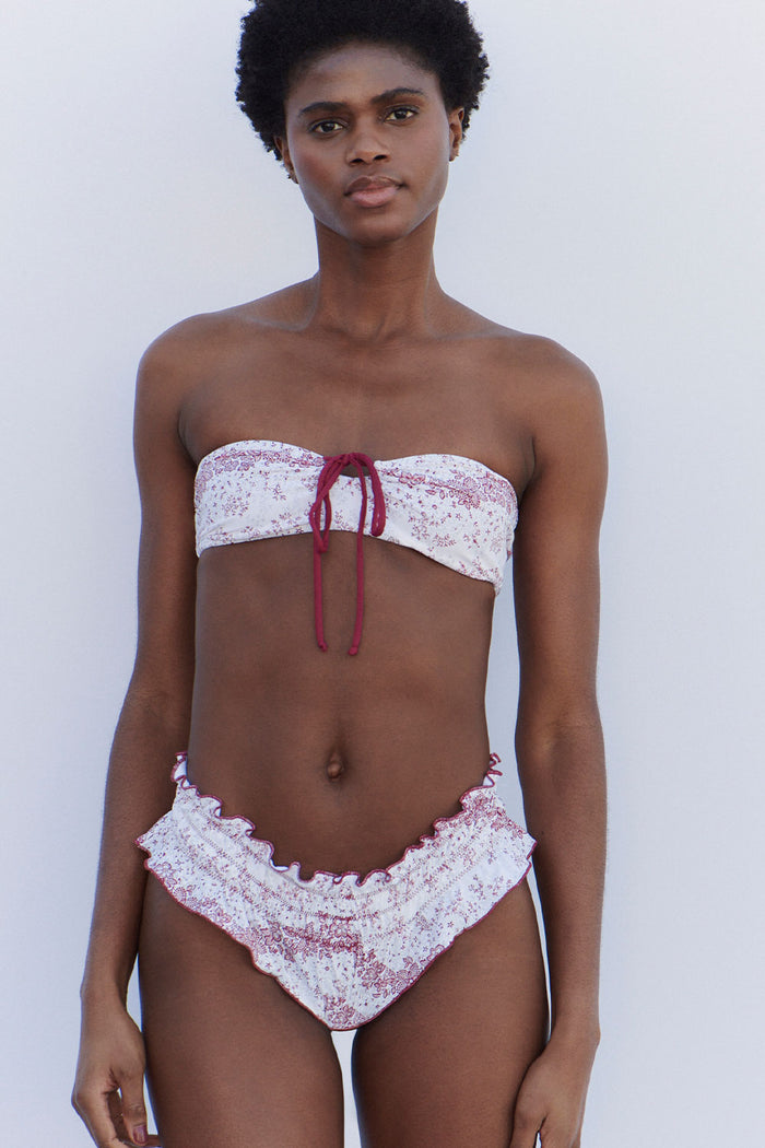Meredith Floral Bandeau Bikini Top Bisous Lace
