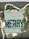 MERRY CHRISTMAS APPLIQUE Embroidered T-shirt or Sweatshirt
