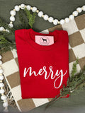MERRY Embroidered T-shirt or Sweatshirt