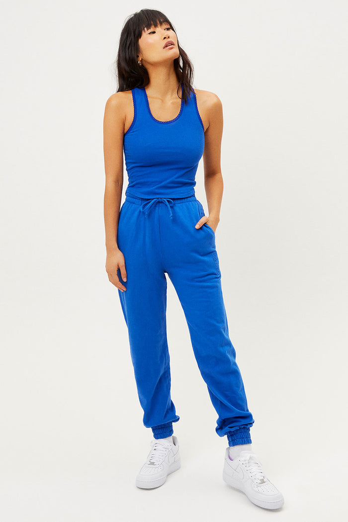 messman pacific blue crop tank