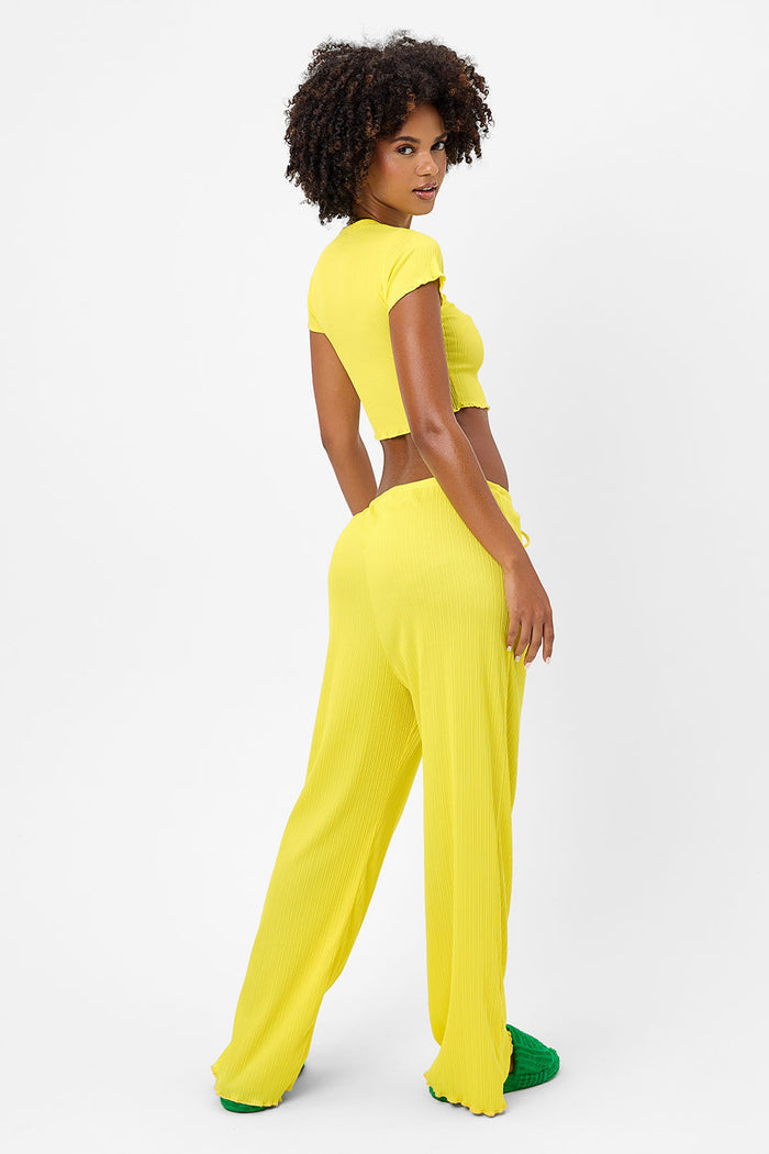 Michelle Low Rise Wide Leg Pants Pina Colada