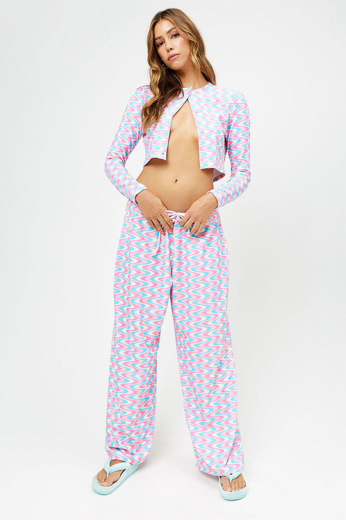 Michelle Low Rise Draw String Wide Leg Pants Sister Swirl