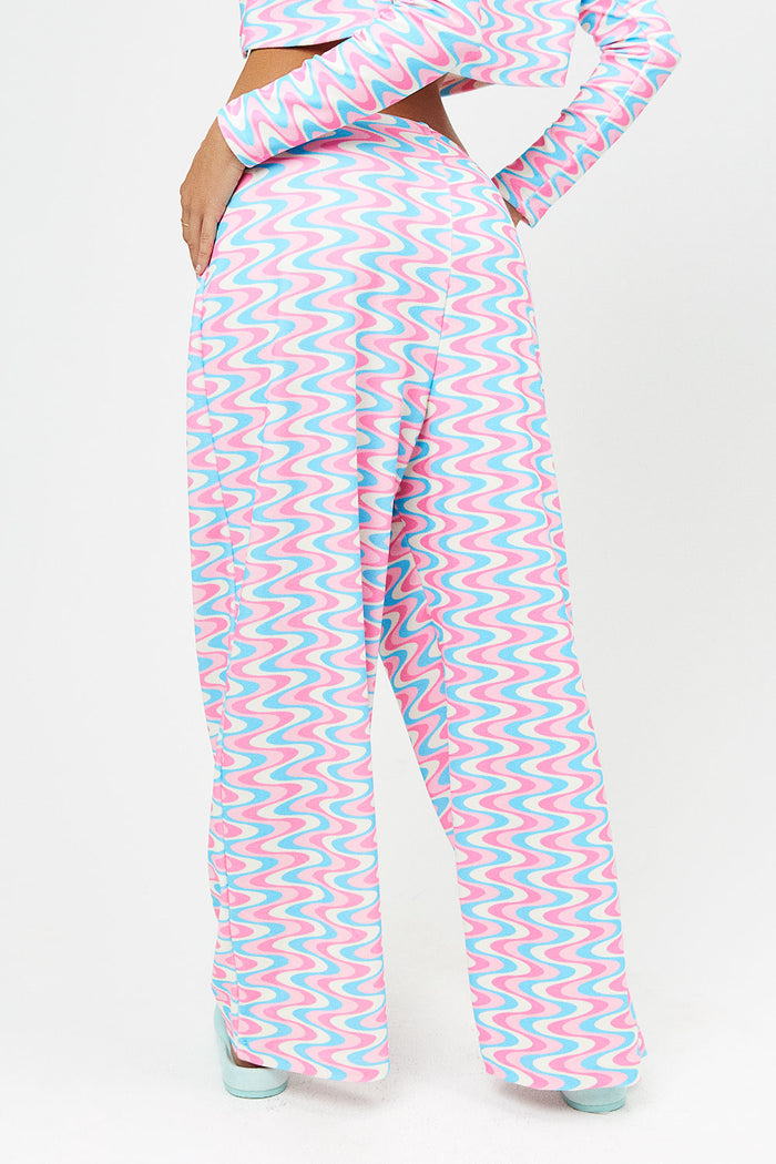 Michelle Low Rise Draw String Wide Leg Pants Sister Swirl