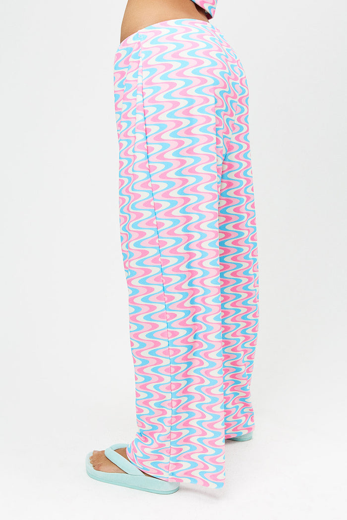 Michelle Low Rise Draw String Wide Leg Pants Sister Swirl