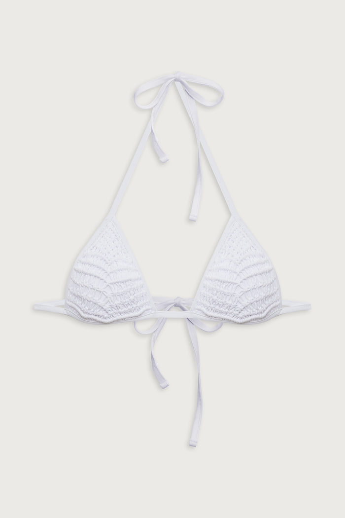 Naia triangle halter bikini top optic white