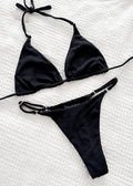 Nalani String Bottom X Black Eco-Rib