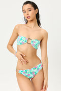 Naochi Flower Power Bandeau Bikini Top With Center Ring