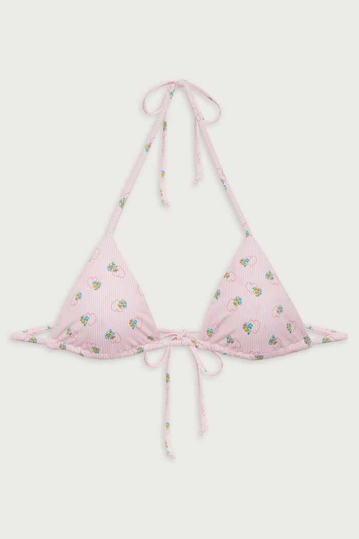 Nick reversible triangle bikini top sweetheart stripe