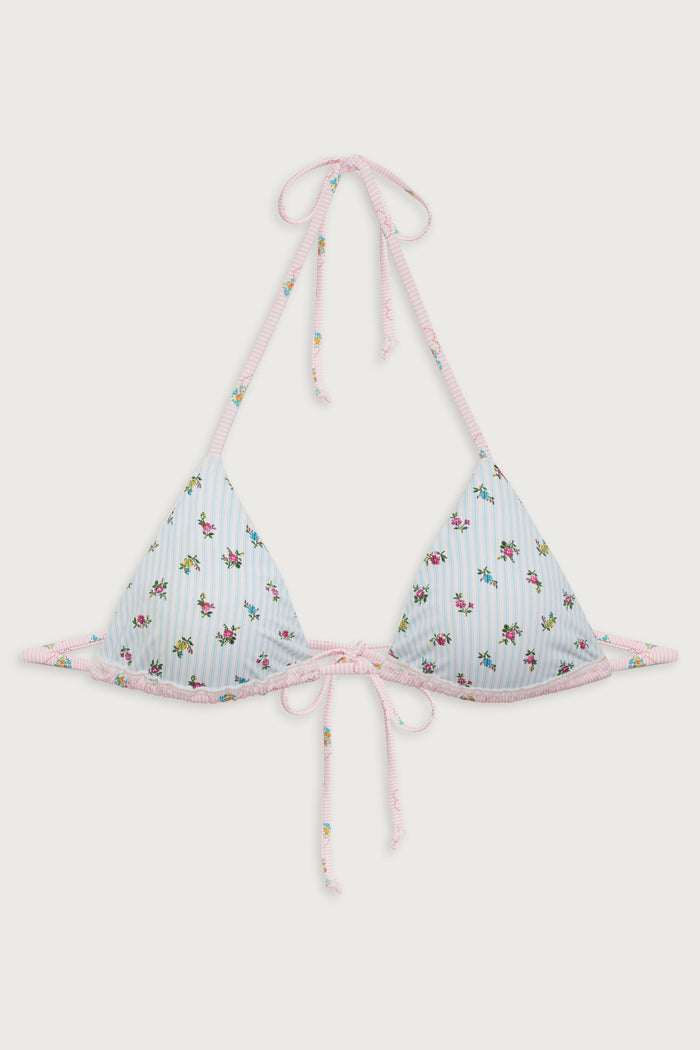 Nick reversible triangle bikini top sweetheart stripe