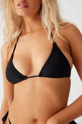 Nick Ribbed Triangle Top Black