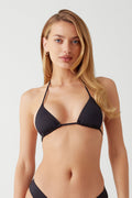Nick string triangle bikini top black