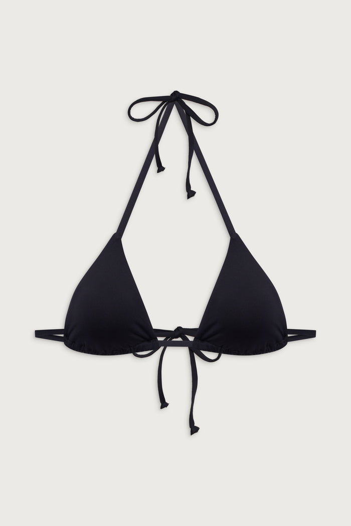 Nick string triangle bikini top black