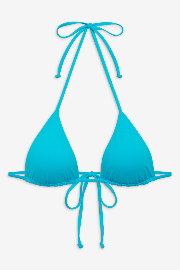 Nick String Triangle Bikini Top - Morning Blue