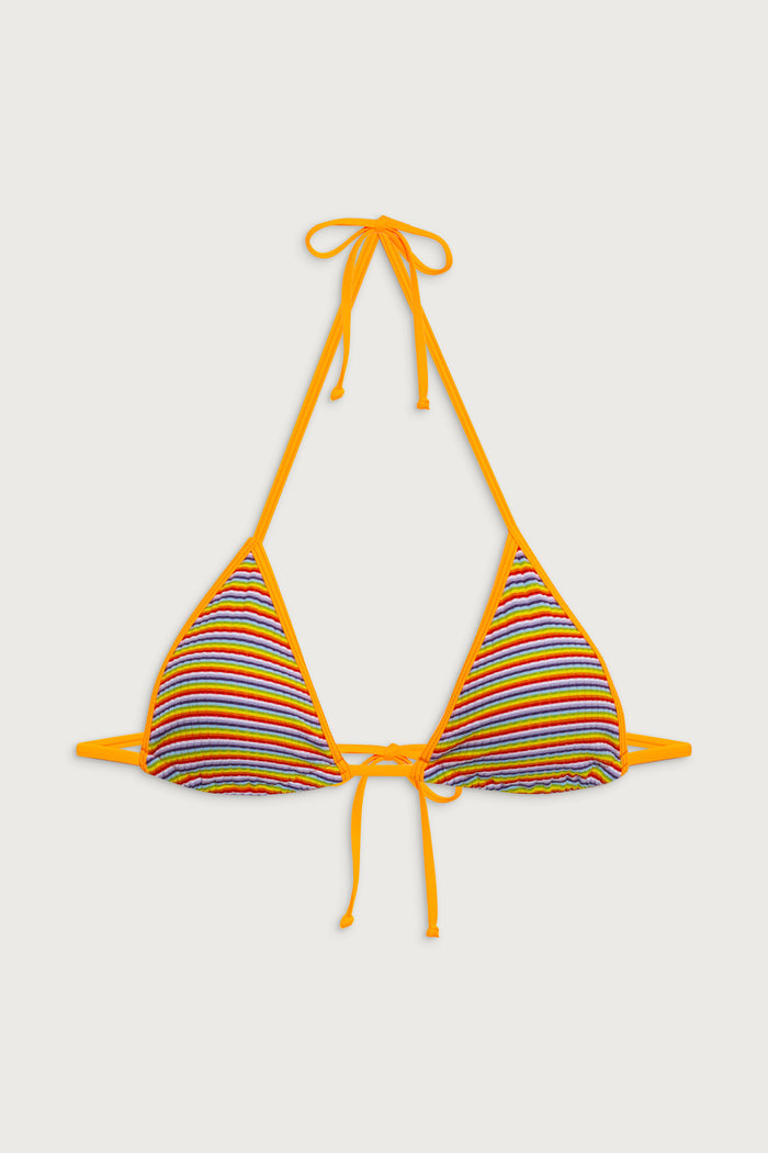 Nick striped triangle bikini top hawaiian sky