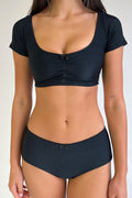 Nicolette Ribbed Bikini Top Midnight