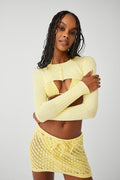 Nina Cloud Knit Shrug Top Honey Butter