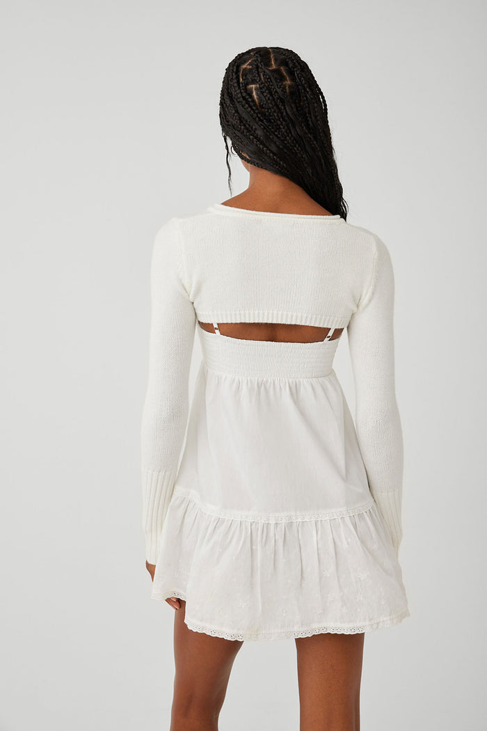 Nina Cloud Knit Shrug Top White