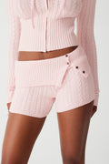 Nolan cable cloud knit mini short rose quartz